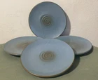4 Ceramic Plates - Vintage - Spiral - Space Age - Futuristic - 70s