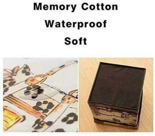 Home Modern Folding Storage Box Pouffe Seat Foot Stool Cube Ottoman Toy With Lid - Image 3 of 4