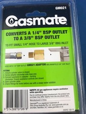 LPG Brass Gas Adaptor Converts BBQ Inlet from 1/4" BSP to 3/8" BS HEATER COOKER