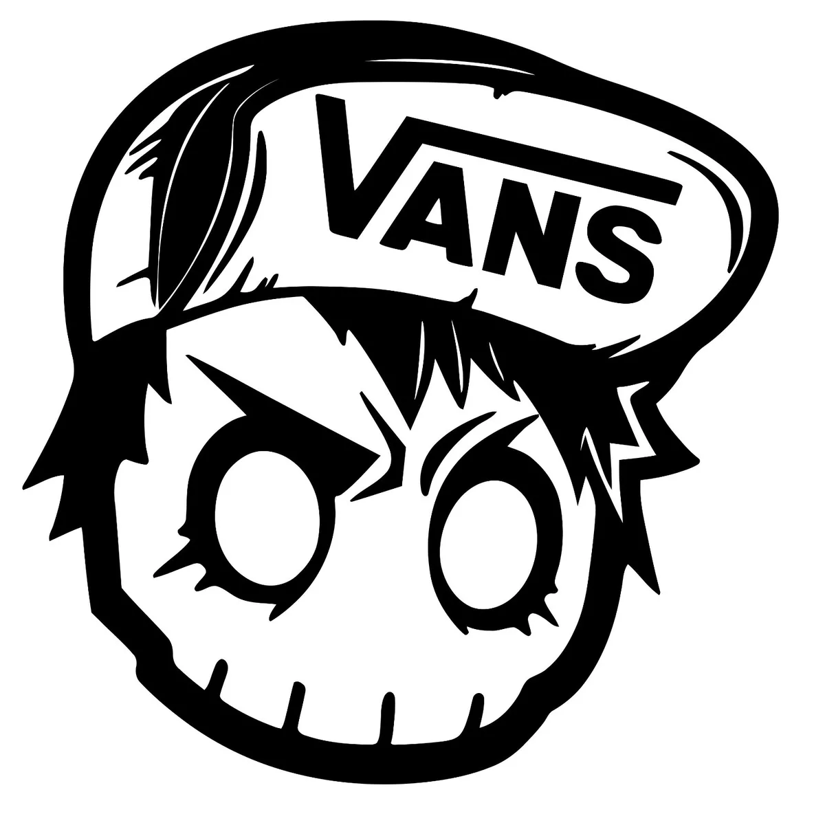 Vans, Skull, Skateboard, Vinyl Decal,Sticker for Car,Laptops, Windows and  more