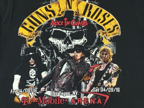 GUNS N ROSES ALICE IN CHAINS 4/8 4/9 2016 LAS VEGAS CONCERT T SHIRT RARE ROCK L - Picture 4 of 5