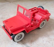 Vintage Cragstan Red Plastic Jeep Battery Operated Hong Kong