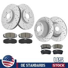 For 2015 - 2021 Kia Sedona Front Rear Disc Rotors Ceramic Brake Pads Kit