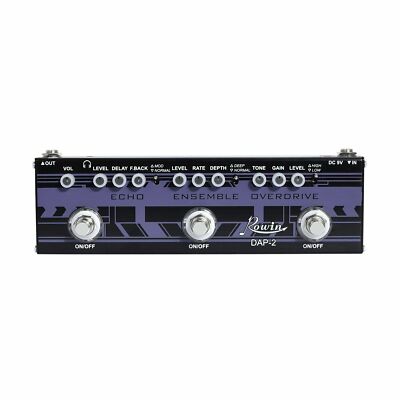 ROWIN DAP-2 Electric Guitar Multi Effect Pedal 3 In1 Echo / Ensemble / Overdrive