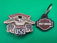 Vintage Set Harley-Davidson Belt Buckle Est 1903 & Jacksonville Keychain MR1