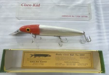 Vintage 9 Inch Husky Cisco Kid, Red/White Colored Fishing Lure **Great Shape!**