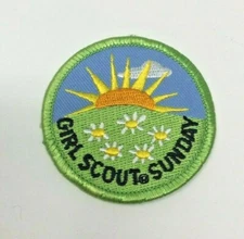 PATCH GSA Girl Scouts Sunday Sunrise Flowers Blue Sky Cloud
