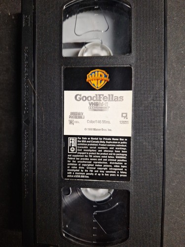 Goodfellas VHS Tape. Ray Liotta, Robert De Niro, Joe Pesci, - Picture 3 of 4