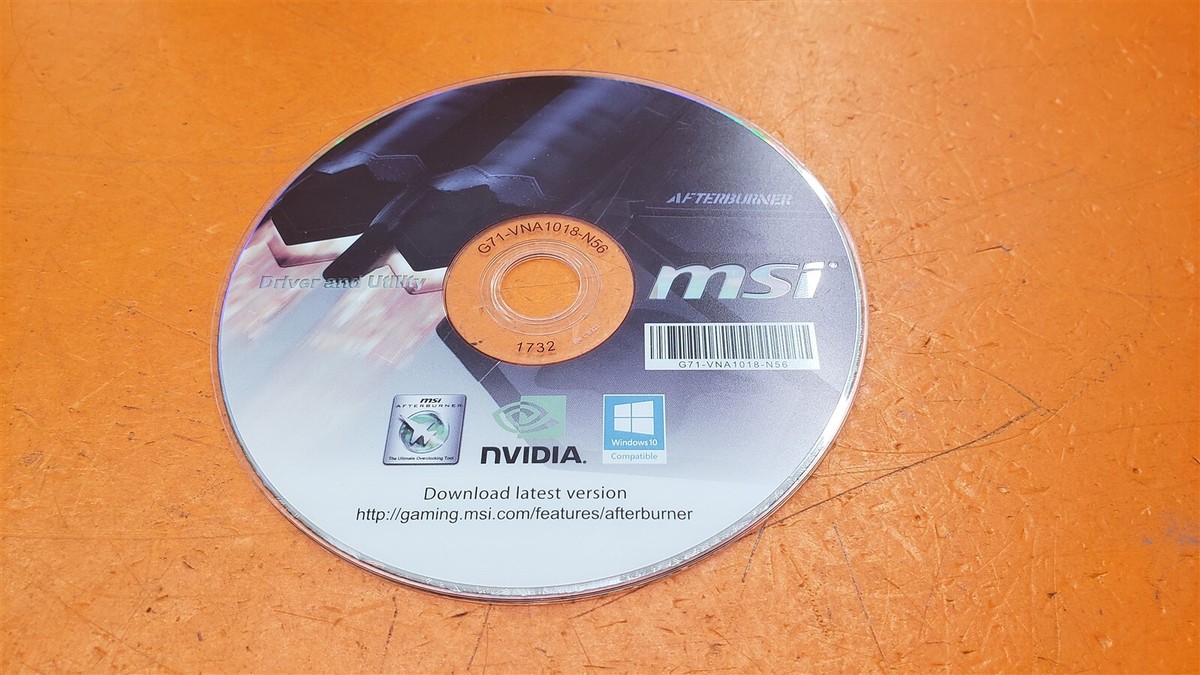 ⭐️⭐️⭐️⭐️MSI NVIDIA AFTERBURNER Drivers Utilities DVD Disc Only  G71-VNA1018-N56