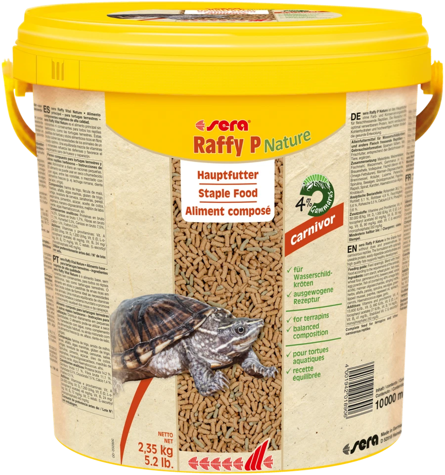 Sera Raffy P Hauptfutter für Wasserschildkröten 10 Liter Eimer Aquarium Futter