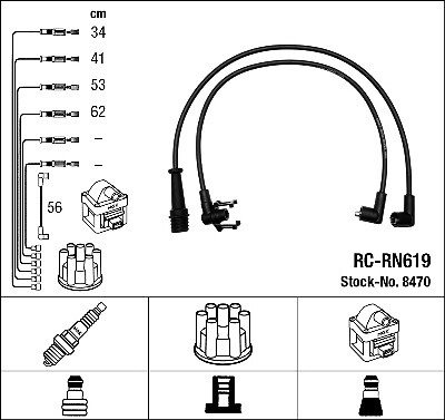 NGK 8470 Ignition Cable Kit for RENAULT