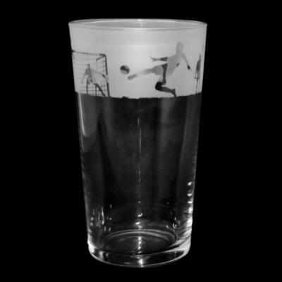 Beer Pint Glass Soccer Sandblast Sport Decorated Drinking Tumbler Gift Box Animo