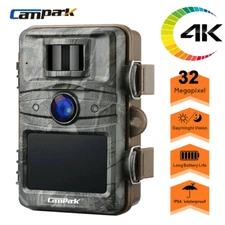 Wildlife Camera  4K 32MP Trail Camera Hunting Cam No Glow Night Vision with 2.4"