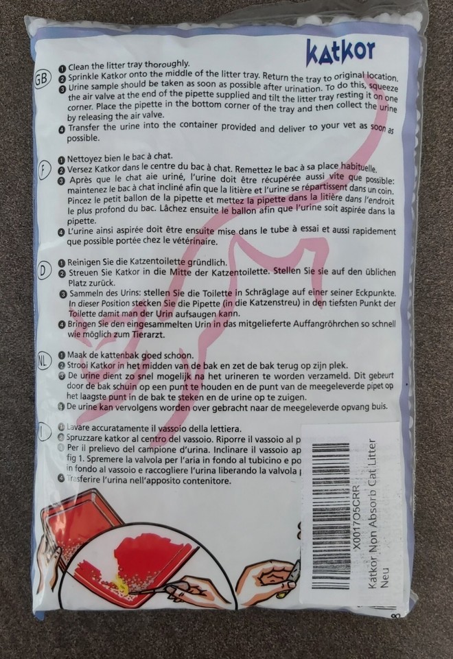 Katkor Urine Sample Collection Kit Non Absorbent Cat Litter Syringe