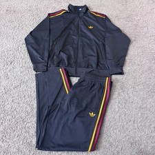 Men  s Adidas Originals Trefoil Striped Track Jacket and Pants Tracksuit Set