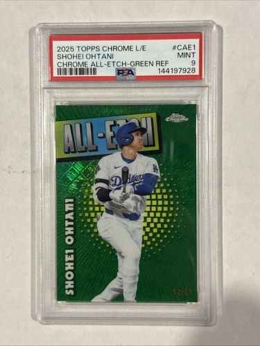 2025 Topps Chrome - All-Etch Green Refractor /99 Shohei Ohtani #CAE-1 PSA 9