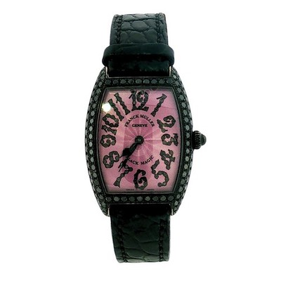 Franck Muller Cintrée Curvex Black Magic 18K Gold Ladies Watch Ref 1752 QZ D