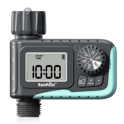 RAINPOINT SPRINKLER TIMER PROGRAMMABLE WATER GARDEN HOSE ITV105 - GRAY