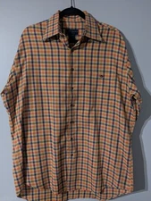 Scott Barber Men’s Large Plaid Dress Shirt Long Sleeve  Pocket - 100% Cotton