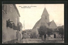 Old postcard Vaux, L ́Eglise