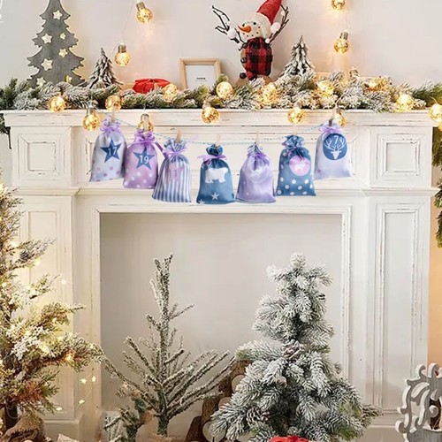 Advent Calendar for Filling 24 Advent Calendar Bag DIY Christmas Decorations - Picture 2 of 8