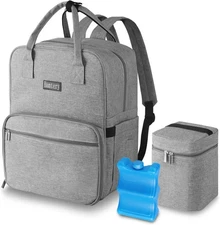 Bottle Warmer Backpack with Breastmilk Cooler Bag, Diaper Bag