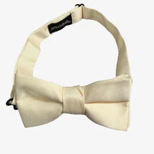 Sportoli Bow Tie Mens One Size Ivory Pre-Tied Adjustable Satin Formal Wedding