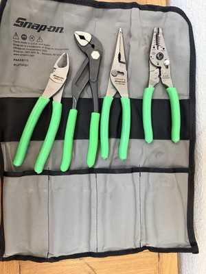 Snap-On Tools water pump pliers dike needle green nose slip joint crimper wire