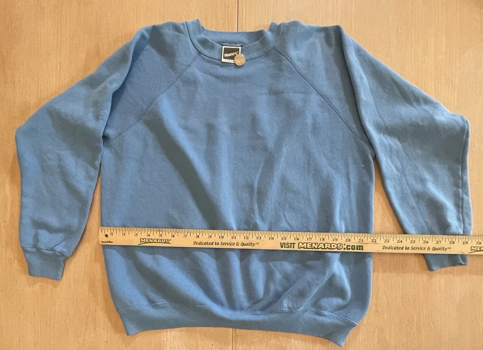 Moletom vintage Hanes gola redonda década de 1990 manga raglan em branco - Imagem 3 de 4