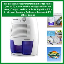 Portable Electric Dehumidifier - 215 sq.ft, 17oz Capacity with Auto Shut-Off