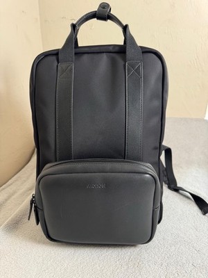 Monos Metro Backpack Black Laptop Travel Bag Bookbag Vegan LEather