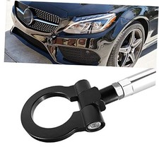 Sport Racing Style CNC Aluminum Screw-on Front Bumper Tow Hook Black