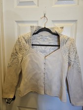 St John Evening By Marie Gray Embroidered Rhinestone Buttoned Knit Blazer Size 2