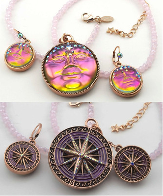 Kirks Folly Mystic Venus Seaview Moon Compass Pendant Earrings Shimmer Necklace