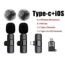 Wireless Microphone Mini Mic for iPhone/Android Phone, LED Display Lavalier Micr
