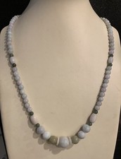 100 Natural Grade A Untreated Multi-Color Jadeite Jade Beads Necklace 22 J 003