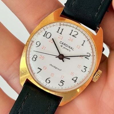 Vintage Cardinal Railroad Watch   19 Jewels, Shockproof