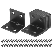 20 Set l Corner Bracket Metal Angle Brackets, Black, 1.22"x1.5"x1.22"