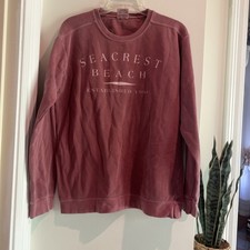 Comfort Colors Seacrest Beach Crewneck Sweatshirt Pink Size S