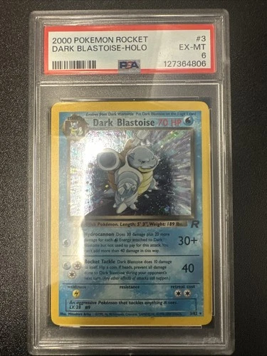 Dark Blastoise Holo 3/82 • PSA 6 Team Rocket 2000 Pokémon