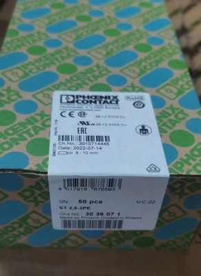 50pcs   ST 2,5-3PE 3036071 Ground terminal &ex