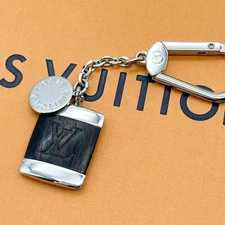 Rare Louis Vuitton Porte Cles Bois Wood Silver Key Holder From Japan