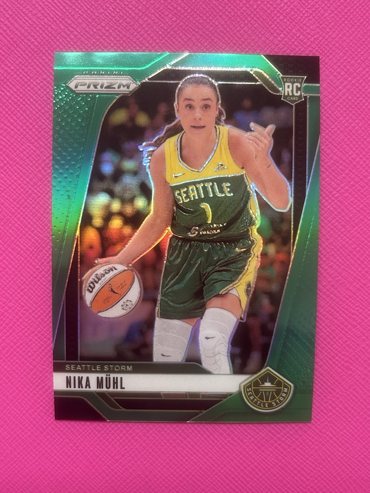 2024 Panini Prizm WNBA - Nika Muhl #75 Green Prizm (RC) Rookie