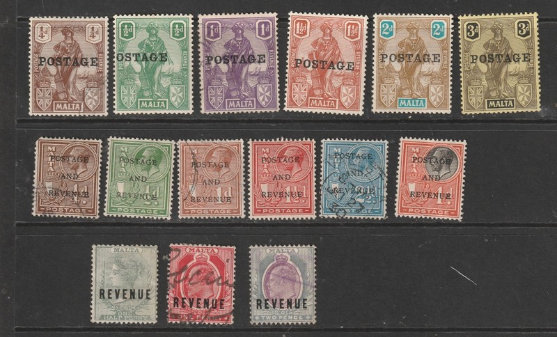 Malta Overprinted Issues 1926-1928 Mint & Used