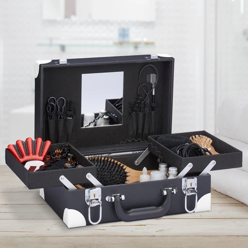 Kosmetikkoffer Schminkbox Make-Up Tasche Nagel-Organizer abschließbar groß - Bild 2 von 9