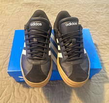 adidas Black/White Logo Low Top Lace-Up Solid Unisex Adult Athletic Sneakers