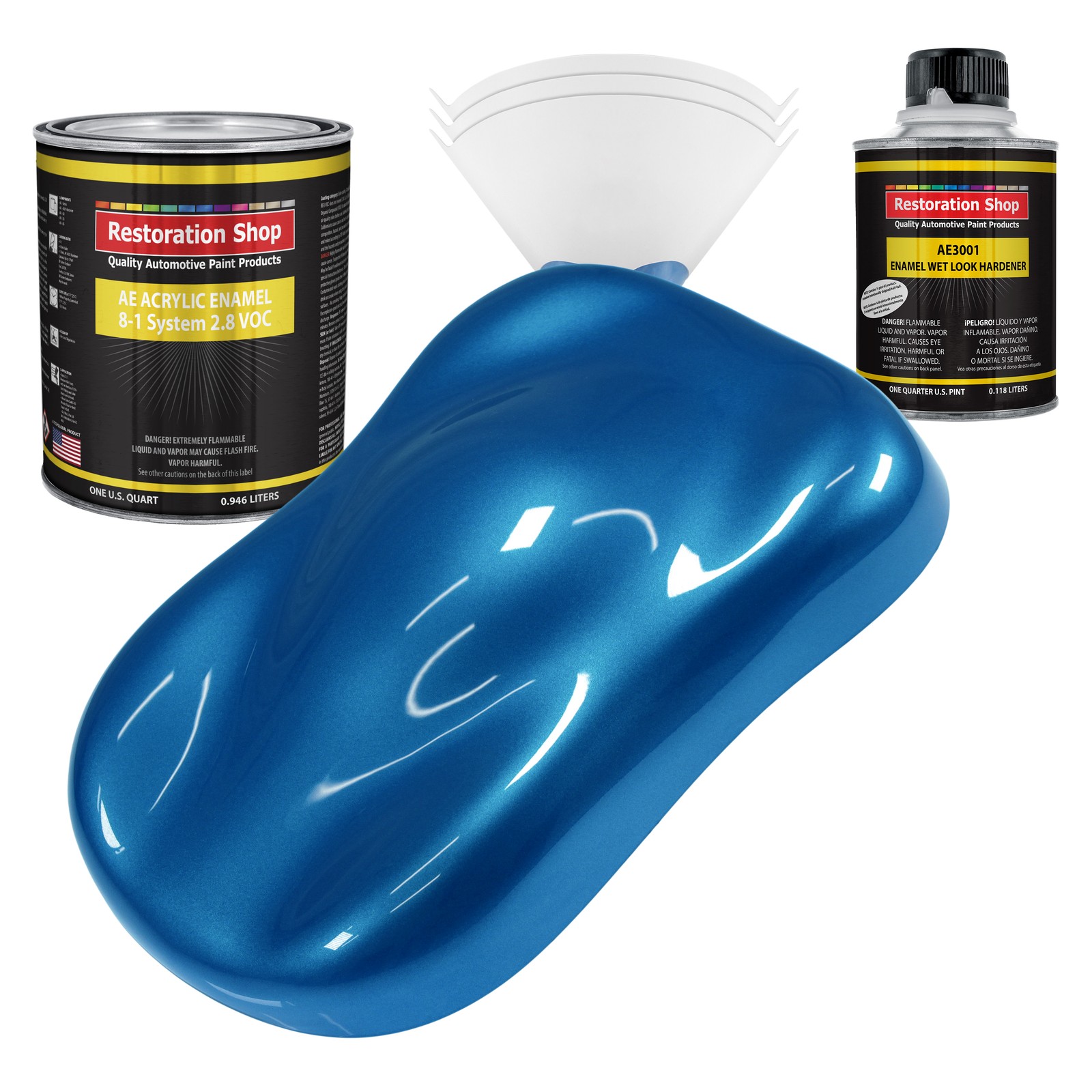 Viper Blue Pearl Acrylic Enamel Auto Paint Quart Kit for Restoration