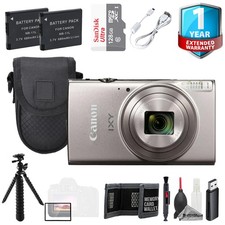 Canon IXY 650 m Camera Silver  128GB Tripod 1Yr Warranty - Value Kit
