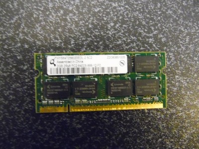 1x 2GB DDR2-SODIMM RAM 200 Pin PC2-6400S 800MHZ QIMONDA HYS64T256020EDL-2 5C2