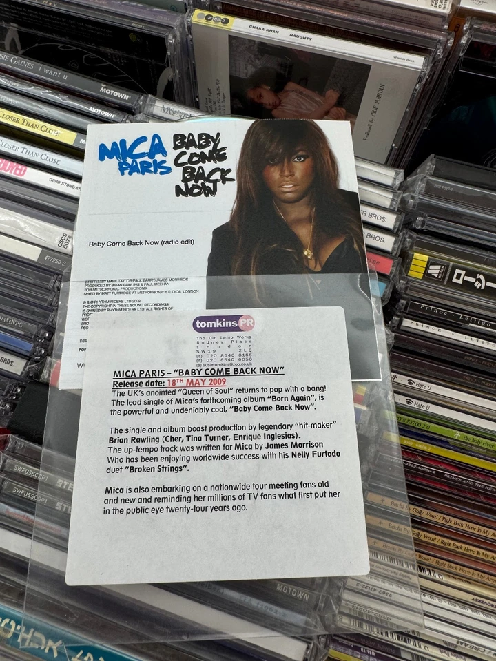 PRINCE : CD MICA PARIS - BABY COME BACK NOW - UK PROMO - Bild 2 von 2